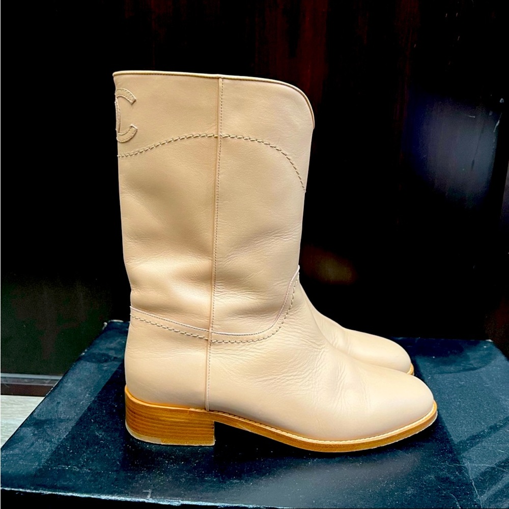 CHANEL 13C Cruise CC Logo Ascot Western Riding Boots